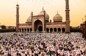 Muslims offering prayer in a Mosque